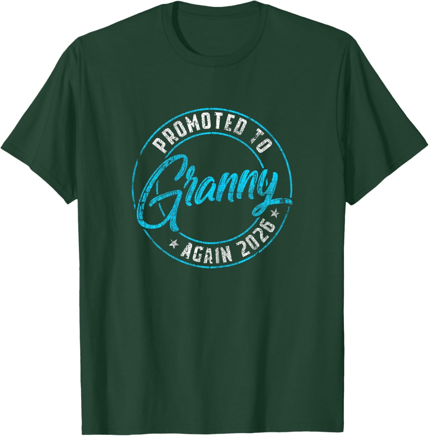 Promoted to Granny Again 2026 Grandma Vintage Reveal T-Shirt - T-Shirt | Forest