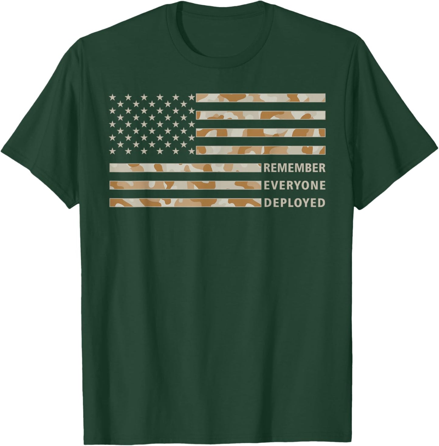 RED Friday Remember Everyone Deployed Military Camo Flag Tan T-Shirt - T-Shirt | Forest