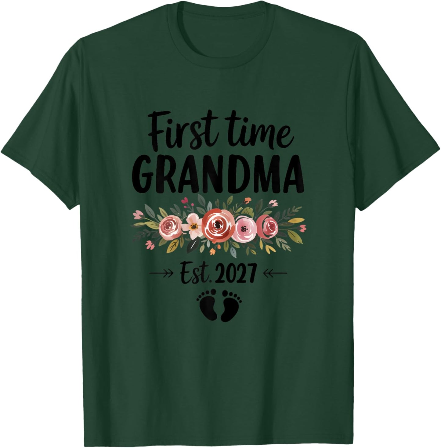 First Time Grandma 2027 Mothers Day Promoted to Grandma 2027 T-Shirt - T-Shirt | Forest