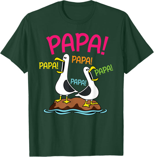 Papa Mouette Drôle Design Oiseaux Marins Humour Papa T-Shirt - T-Shirt | Forest