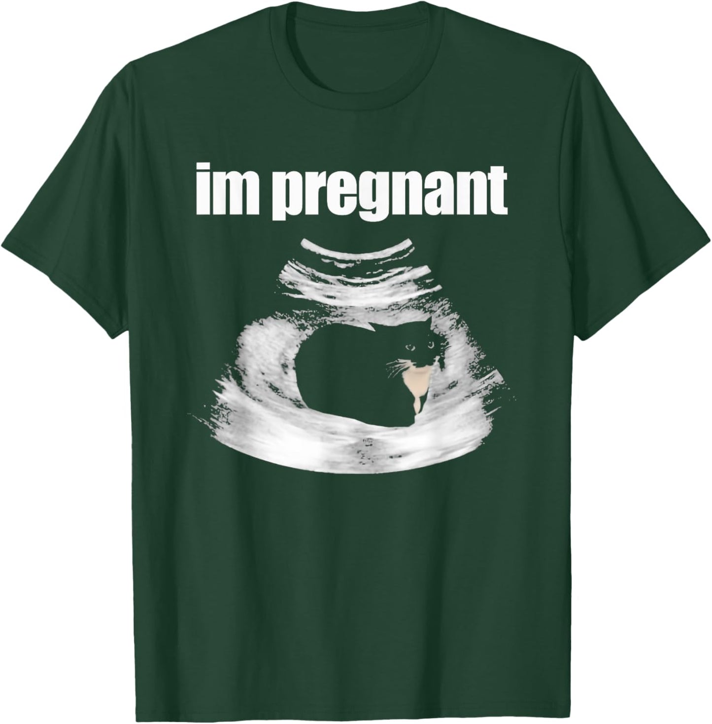 I’m Pregnant Cat Funny Cat Mom Pregnancy Black Kitten Women T-Shirt - T-Shirt | Forest