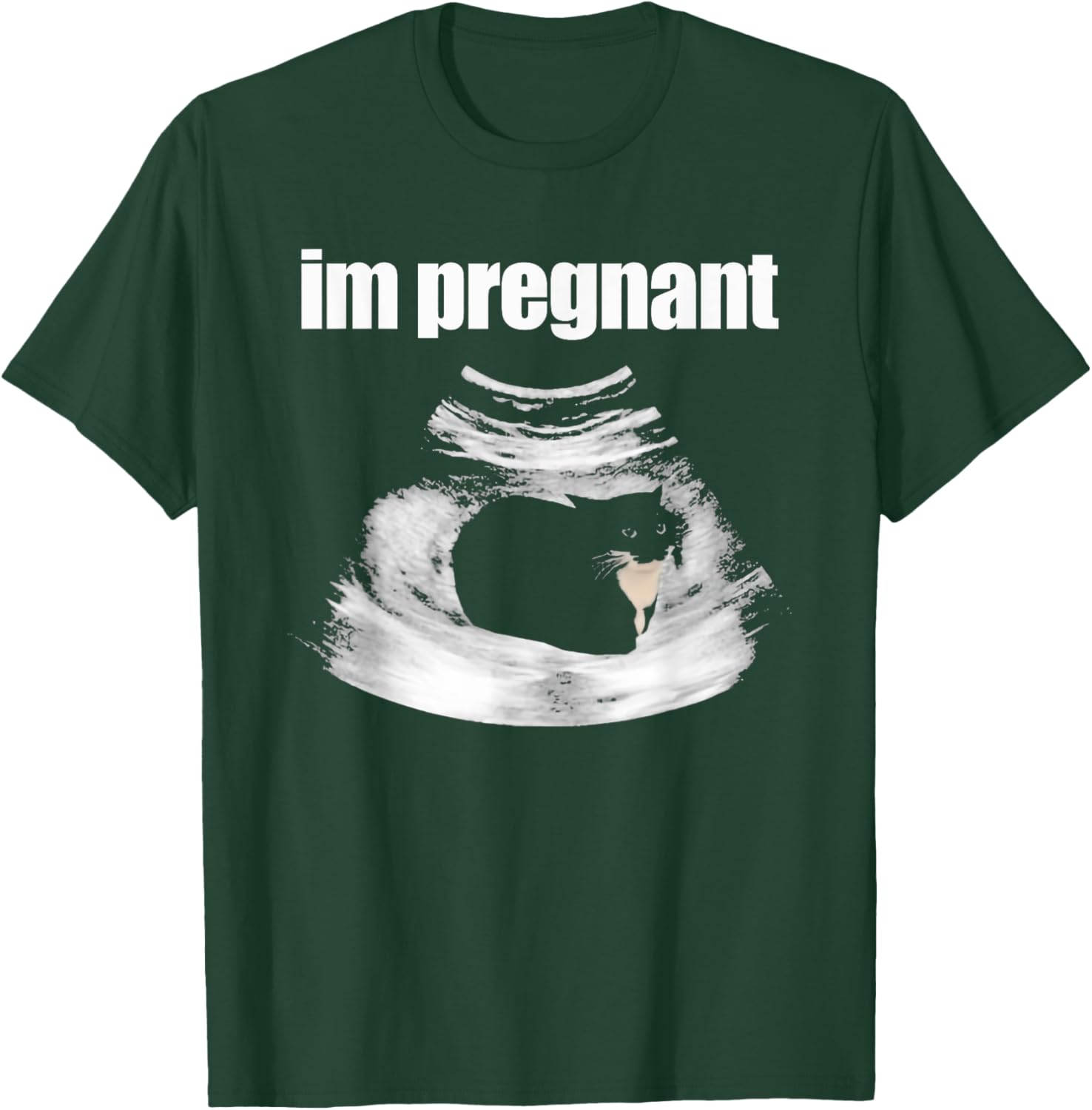 I’m Pregnant Cat Funny Cat Mom Pregnancy Black Kitten Women T-Shirt - T-Shirt | Forest