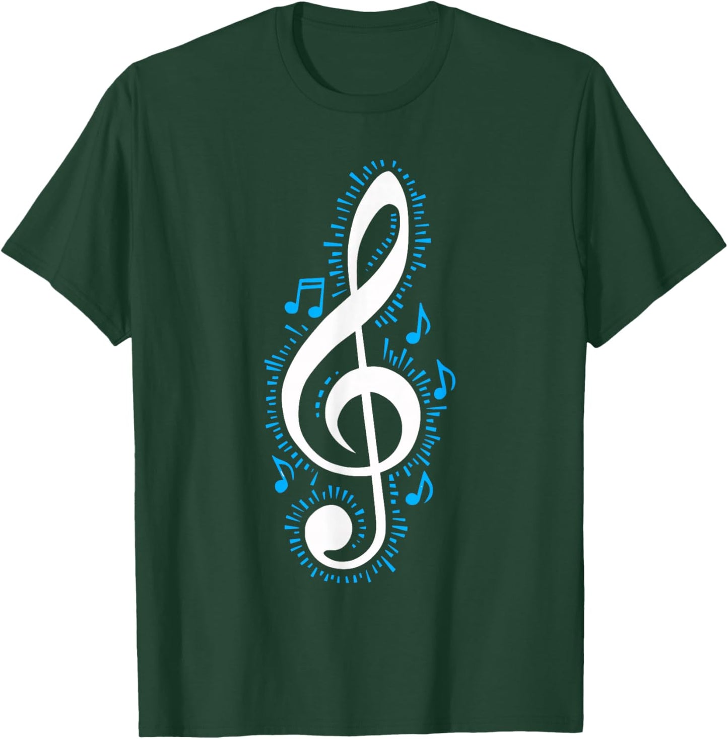 Treble Clef and Blue Music Notes Design for Music Love T-Shirt - T-Shirt | Forest