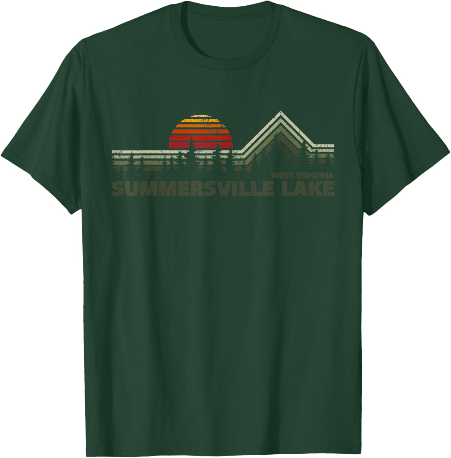Summersville Lake West Virginia Retro Nature T-Shirt - T-Shirt | Forest