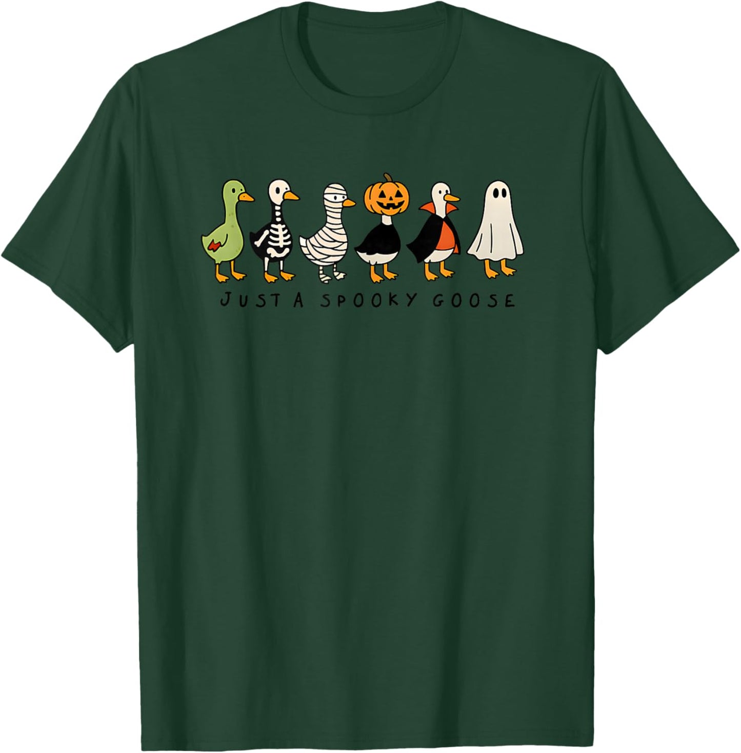 Just A Spooky Goose Halloween Silly Goose Funny Halloween T-Shirt - T-Shirt | Forest