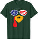 Turkey Face Flag Sunglasses Thanksgiving Family Outfits T-Shirt - T-Shirt | Forest