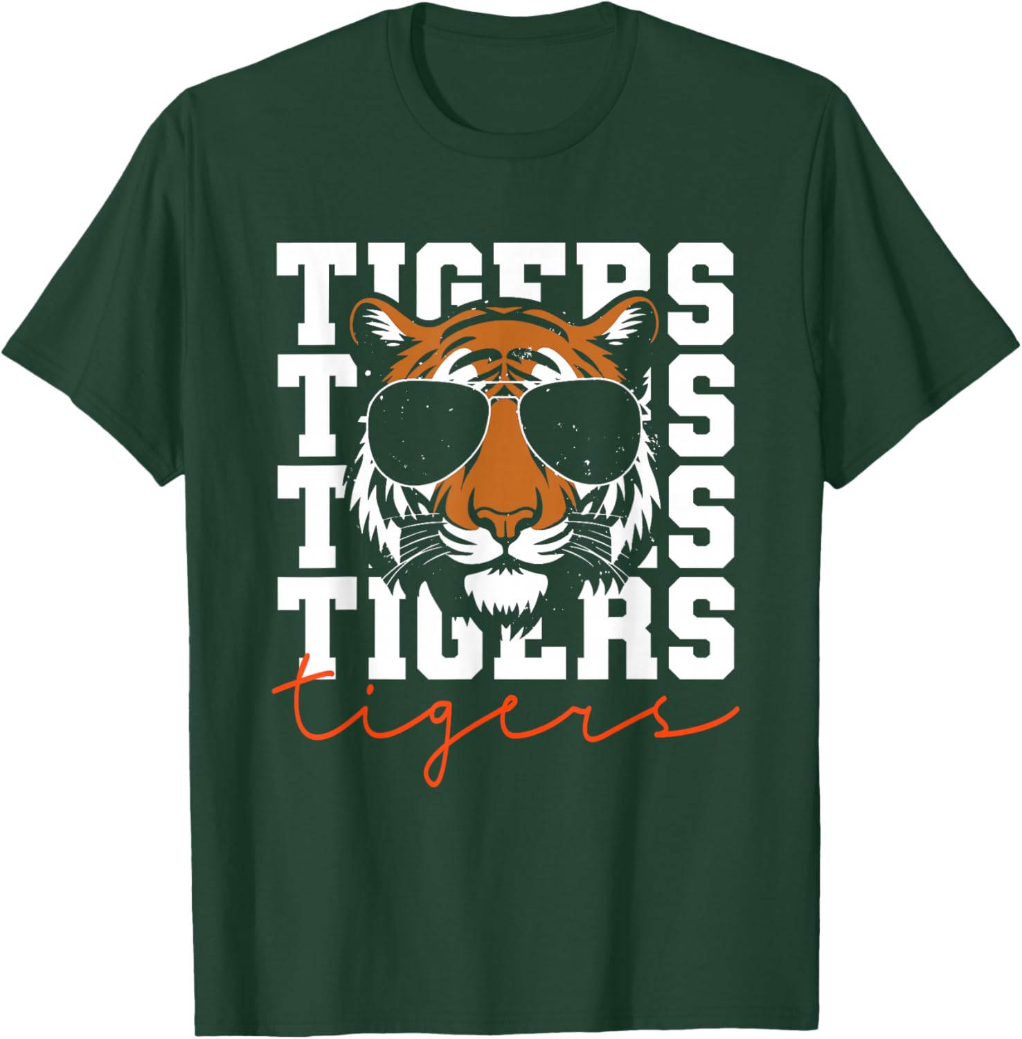 Vintage Tigers Inspirational Athletic Name Design Gift T-Shirt - T-Shirt | Forest