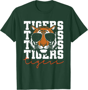 Vintage Tigers Inspirational Athletic Name Design Gift T-Shirt - T-Shirt | Forest