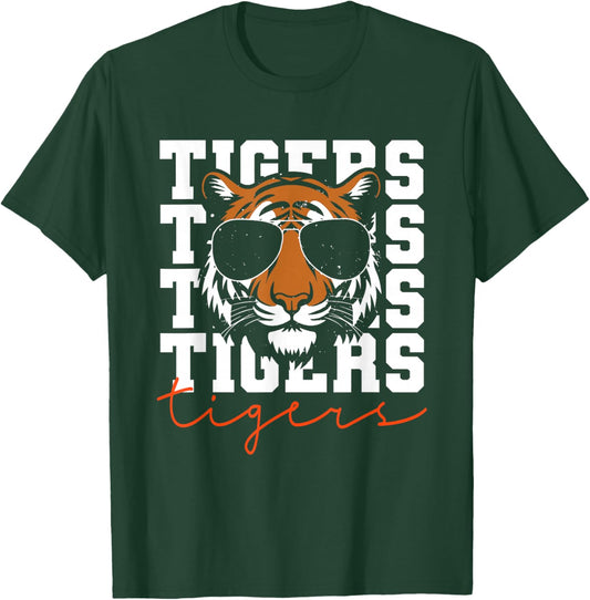 Vintage Tigers Inspirational Athletic Name Design Gift T-Shirt - T-Shirt | Forest