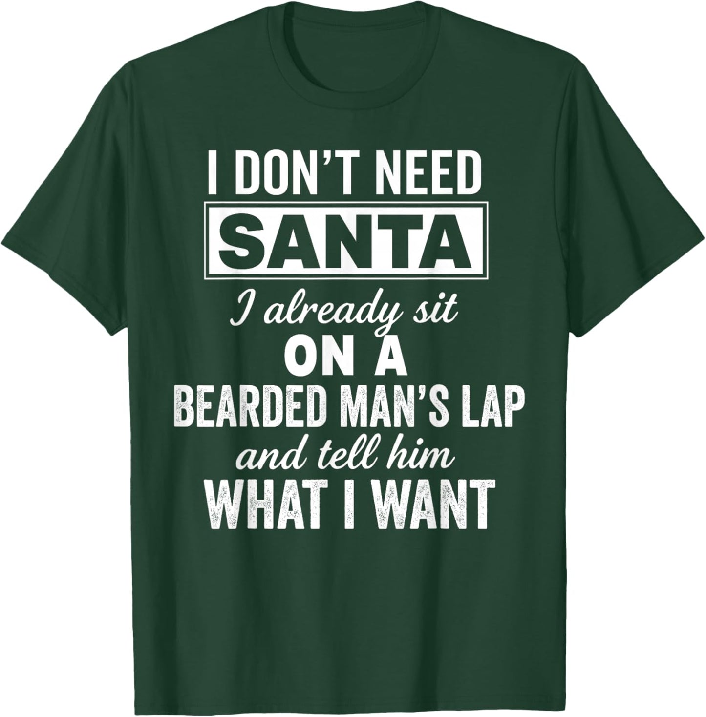 I Don't Need Santa I Already Sit On A Bearded Man's Lap T-Shirt - T-Shirt | Forest