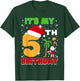 It's My 5th Birthday Summer Xmas 5 Years Old Kids Girls Boys T-Shirt - T-Shirt | Forest