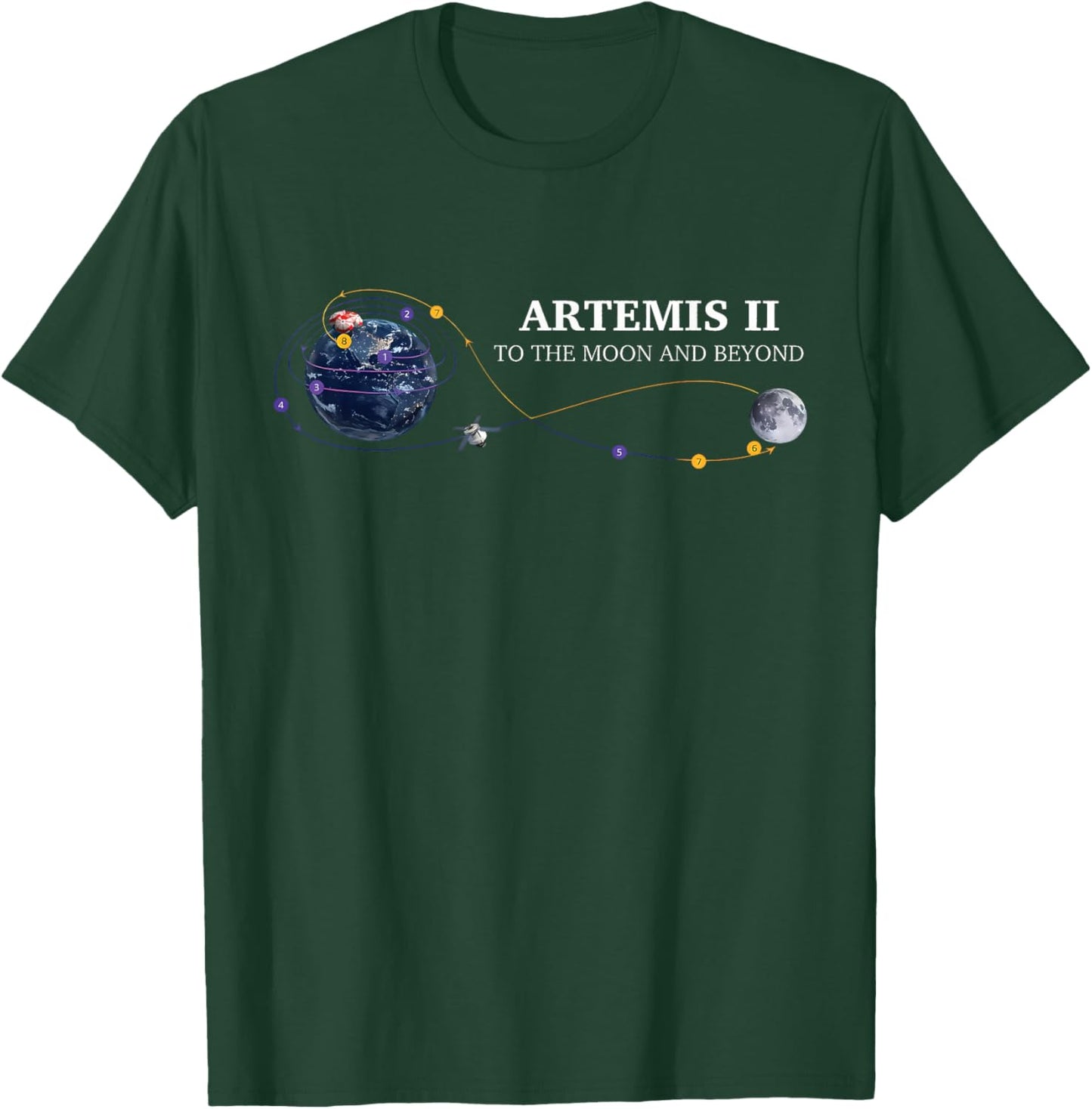 Artemis 2 Route Map SLS Rocket Launch Mission to The Moon T-Shirt - T-Shirt | Forest