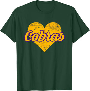 Fountain Lake Cobras Over Heart T-Shirt - T-Shirt | Forest