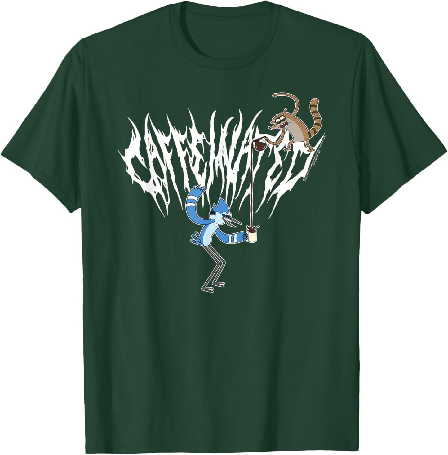 Regular Show Metal Caffeinated by Coffee Funny Cartoon T-Shirt - T-Shirt | Forest