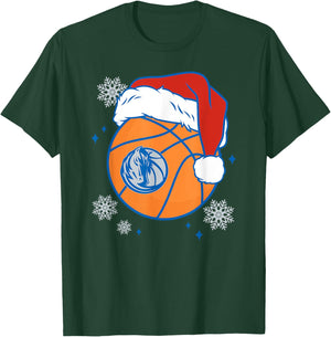 NBA Dallas Mavericks Christmas Santa Hat Ball T-Shirt - T-Shirt | Forest