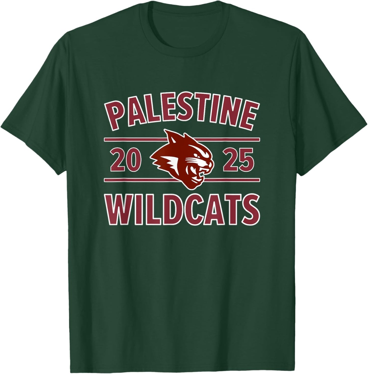 Palestine Wildcats Logo 2025 HS T-Shirt - T-Shirt | Forest