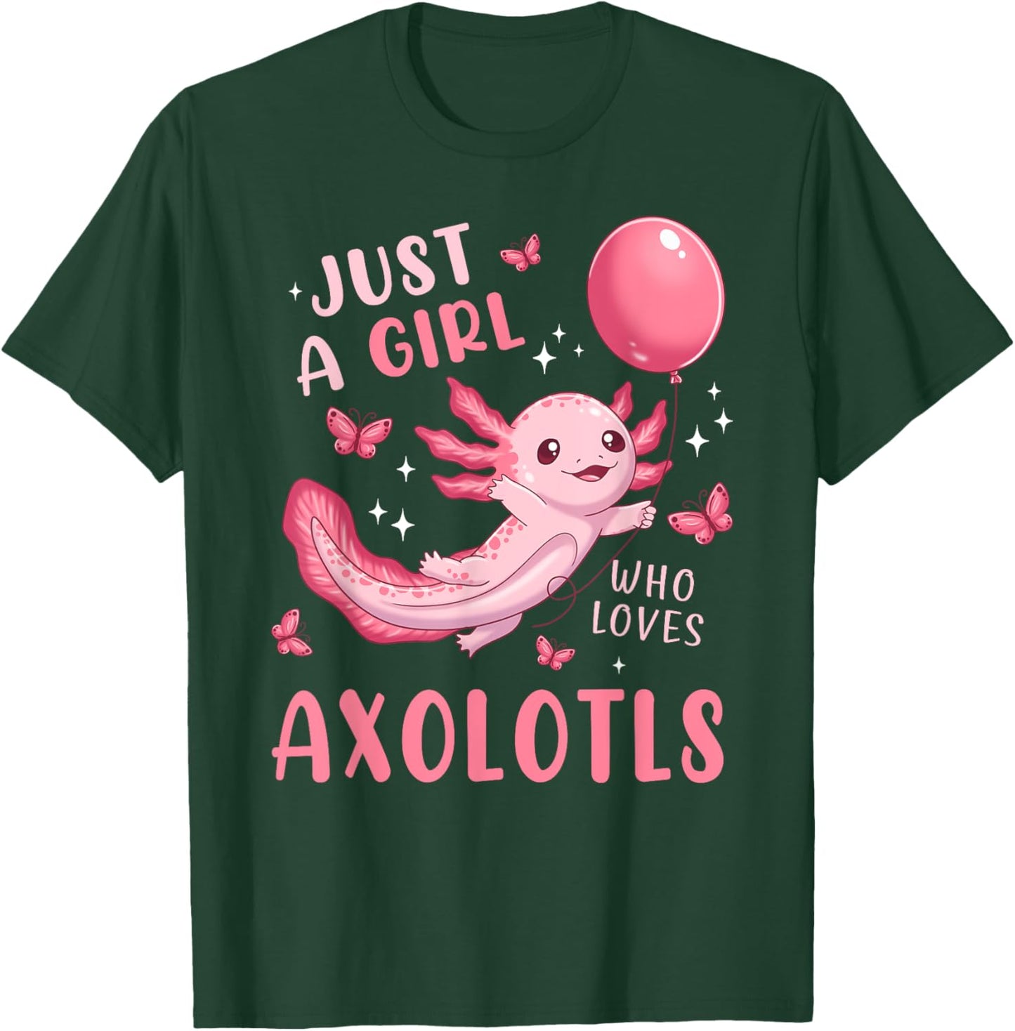 Axolotl Kawaii Cute Butterfly Anime Axolotl for Girls Kids T-Shirt - T-Shirt | Forest