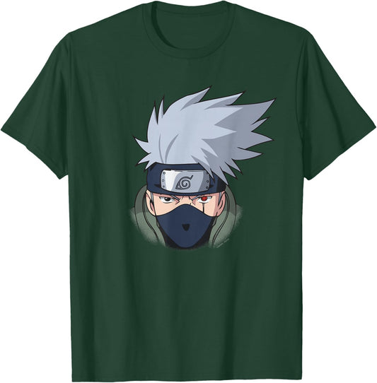 Naruto Shippuden Kakashi Oversized Portrait Anime T-Shirt - T-Shirt | Forest