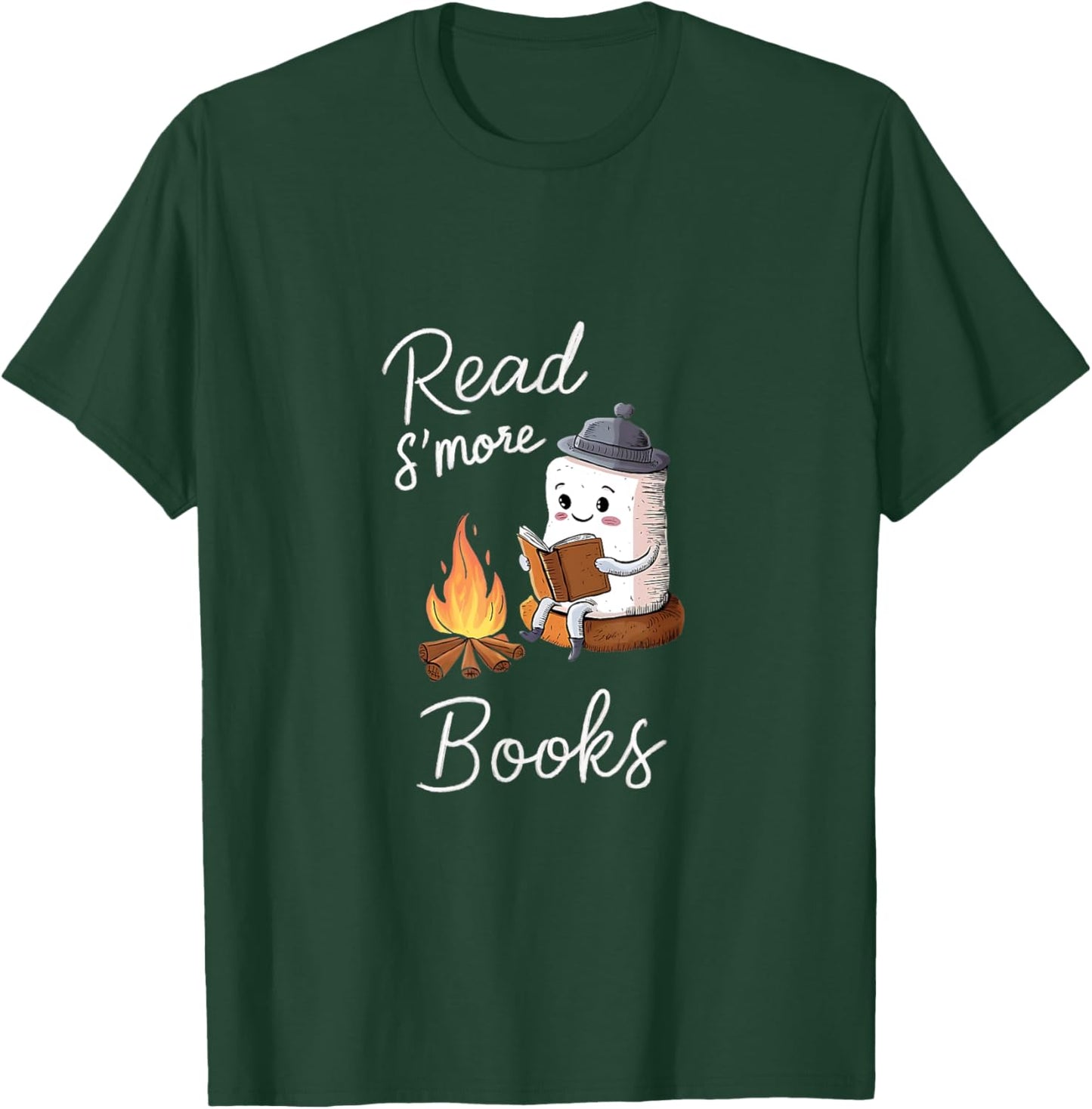 Read S'more Books Cute Campfire | Reading Book Lovers T-Shirt - T-Shirt | Forest