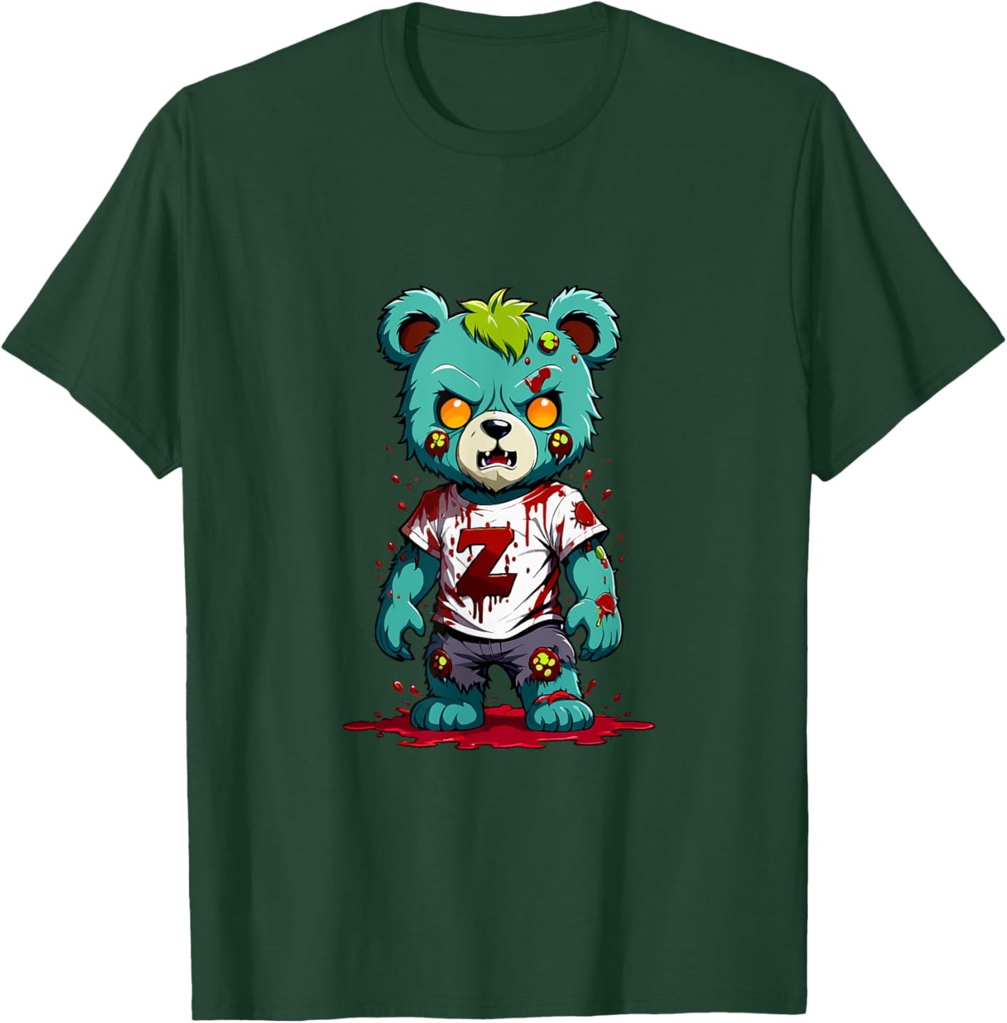 Teddy Bear Scary Zombie Halloween Costume T-Shirt - T-Shirt | Forest
