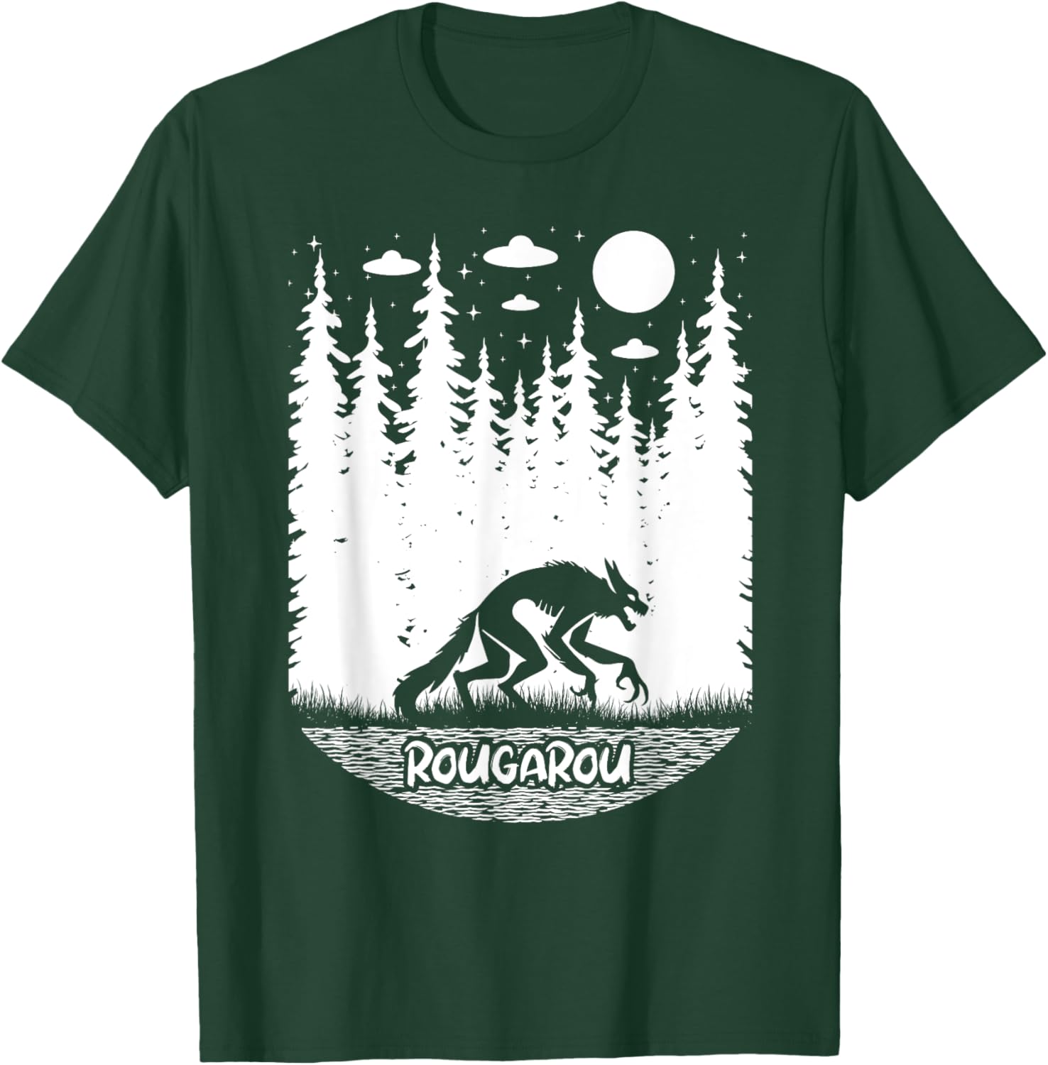 Funny Cryptid Rougarou Ufos Folklore Creature Cryptozoology T-Shirt - T-Shirt | Forest