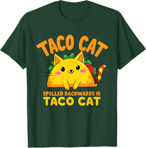 Tacocat Spelled Backwards Taco Cat Lover Cinco De Mayo Women Girls Kids T-Shirt - T-Shirt | Forest