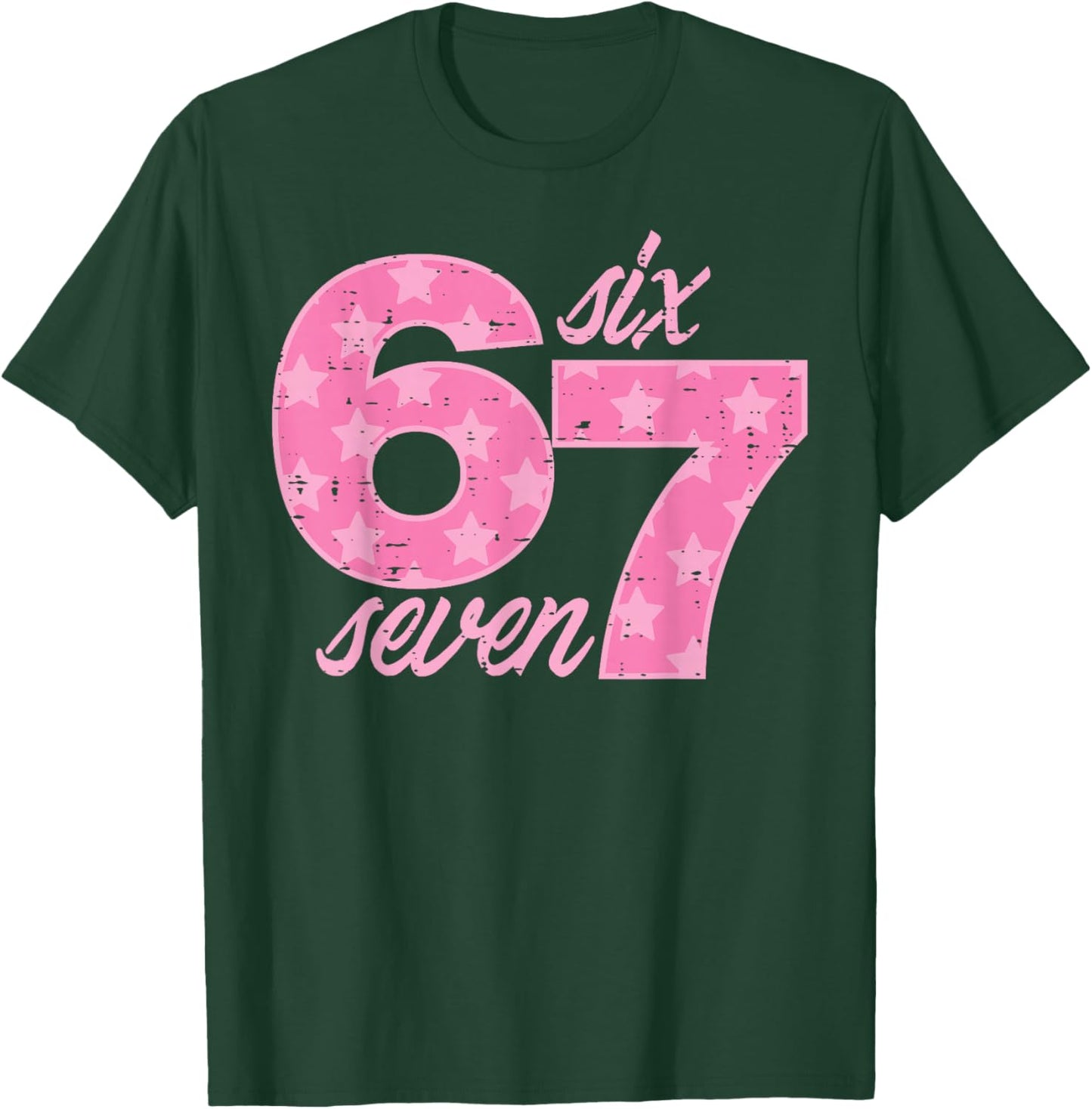 Six Seven 67 Meme Funny Meme 6 7 Costume Kids Girls Youth T-Shirt - T-Shirt | Forest