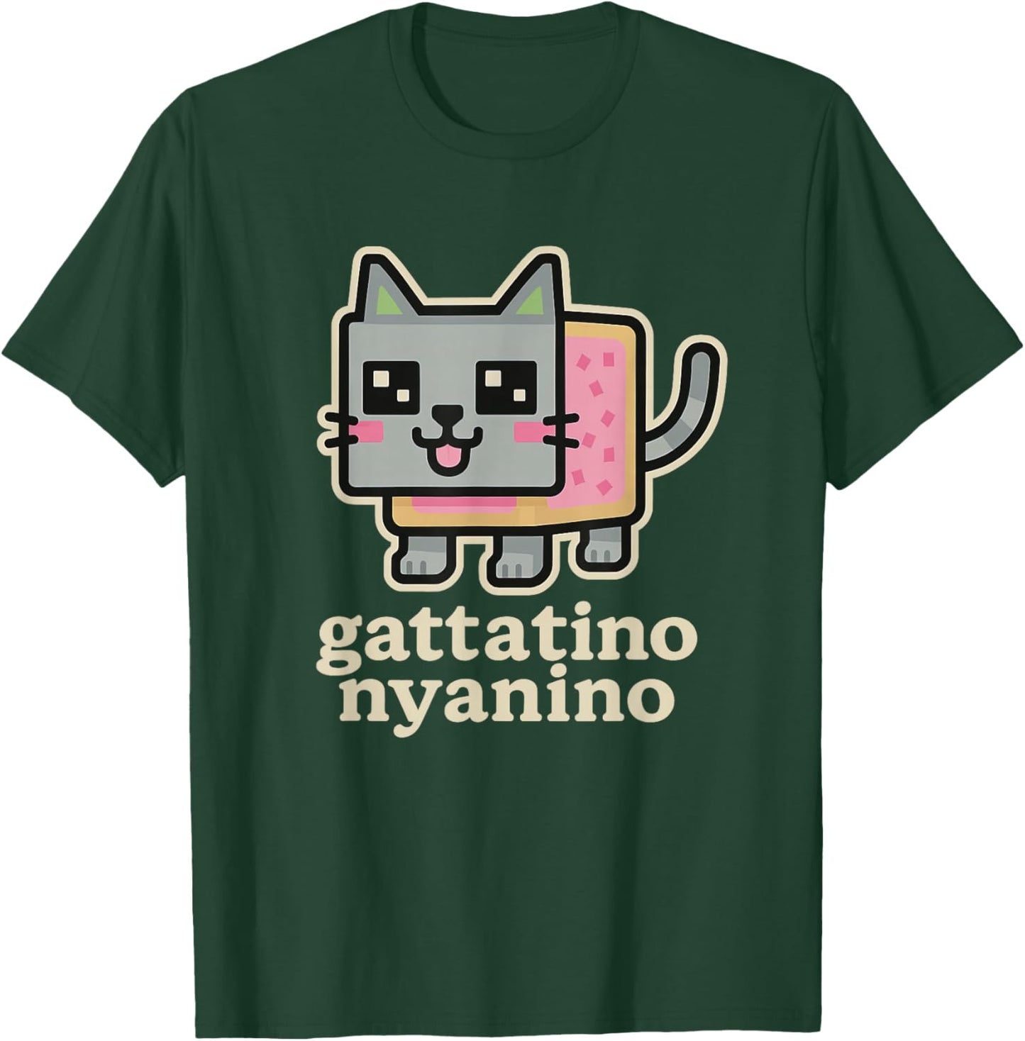 Gattatino Nyanino - Funny Cat Brainrot Gaming Slang Meme T-Shirt - T-Shirt | Forest