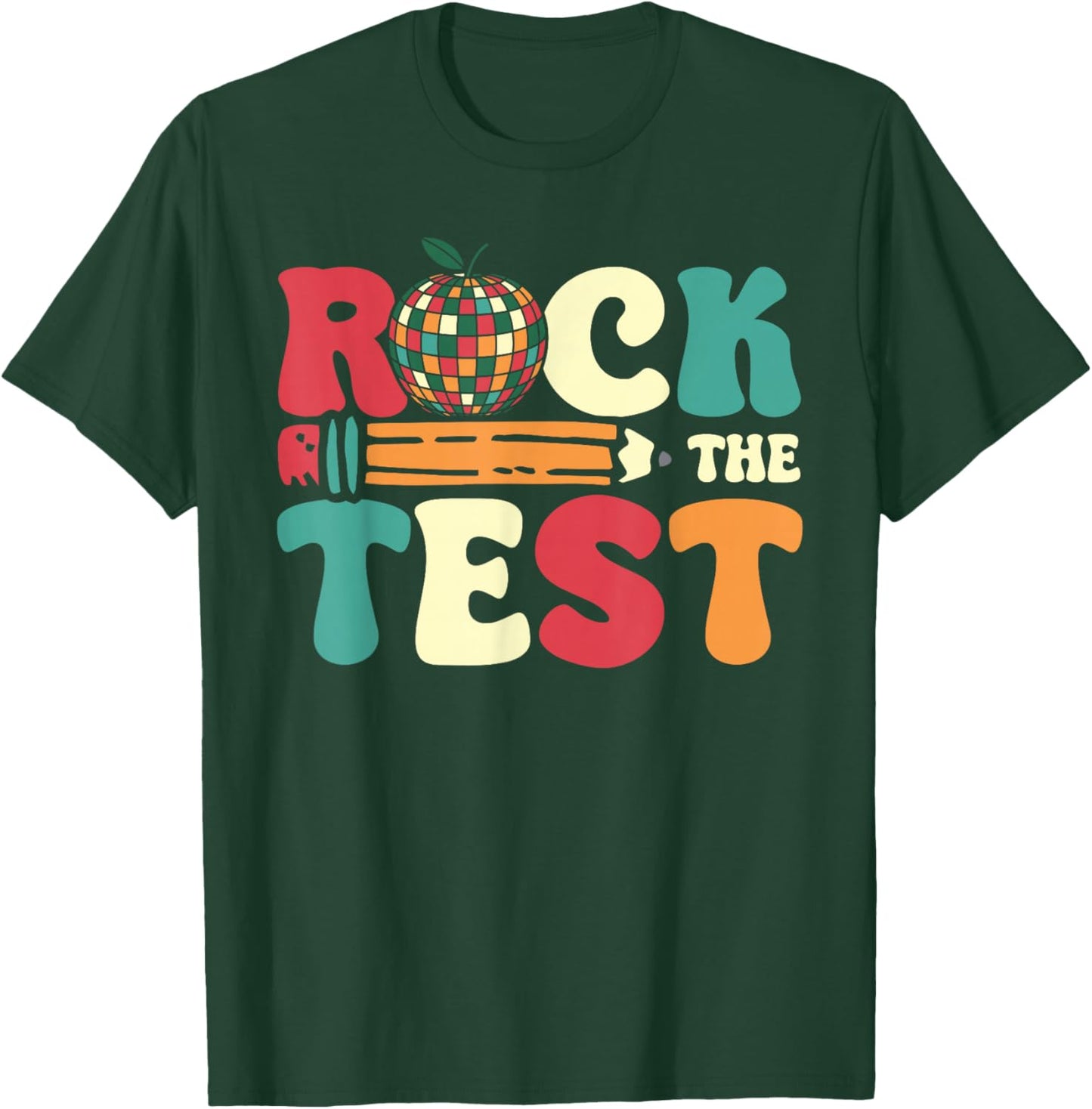 Rock The Test Day Disco Ball Testing Teacher T-Shirt - T-Shirt | Forest