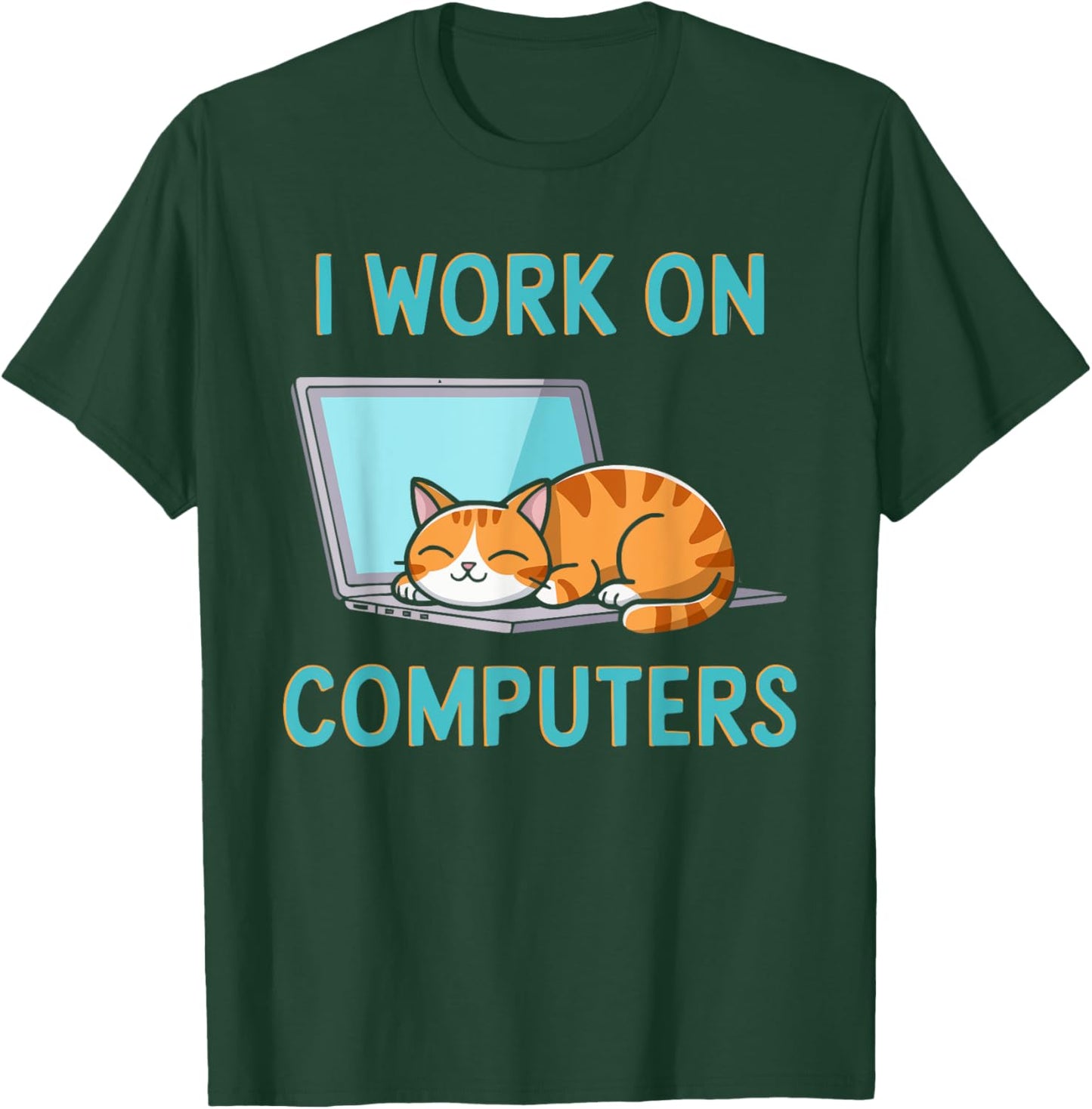 Programmer Cat Kitty Meow Animal Pet Computer Programming T-Shirt - T-Shirt | Forest