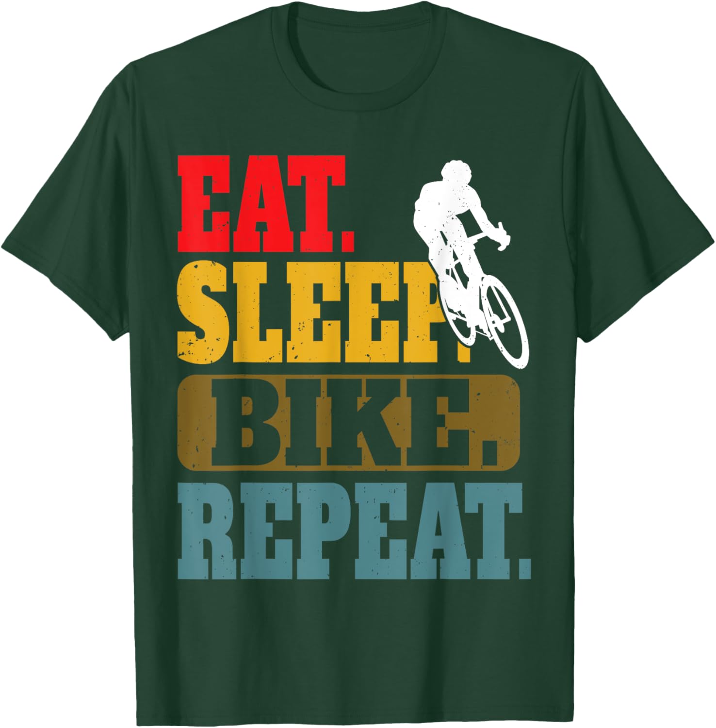 Eat Sleep Bike Repeat Cycling Cyclist Bicycling Kids Boys T-Shirt - T-Shirt | Forest