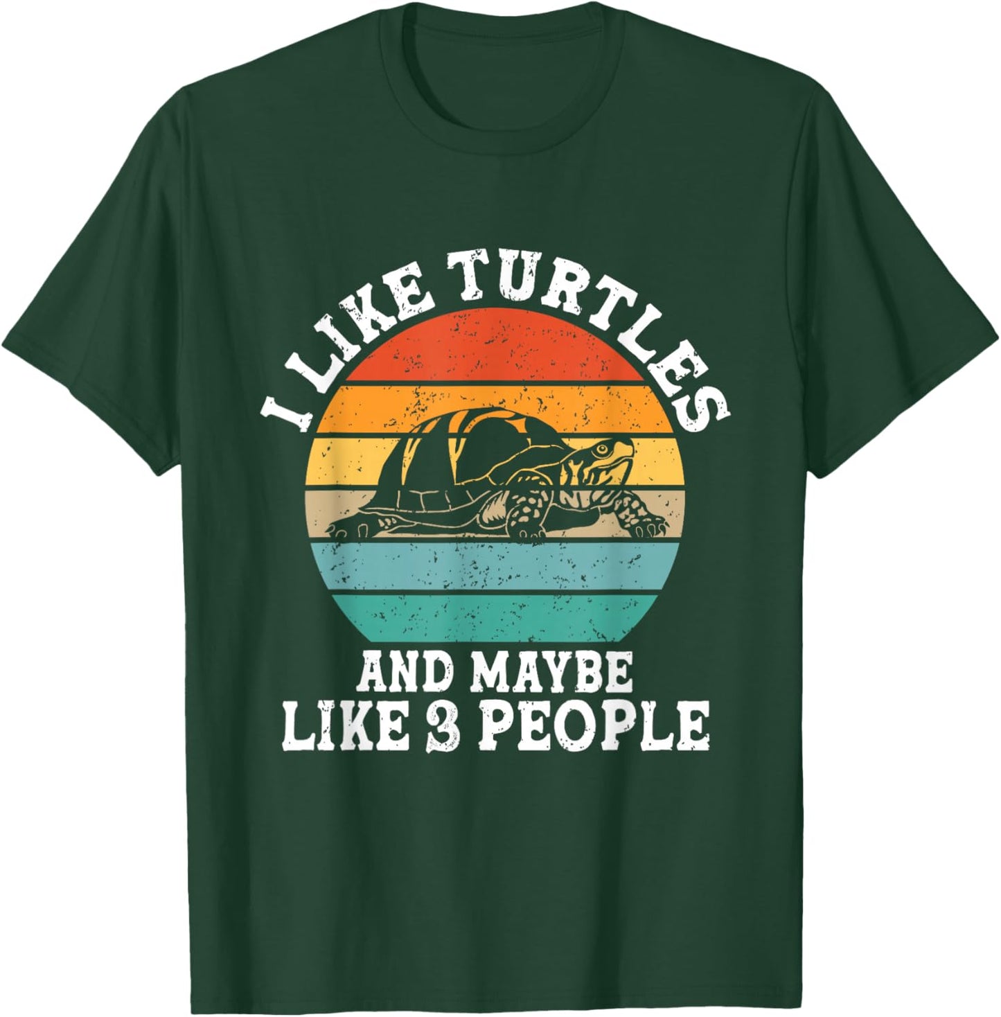 J'aime Les Tortues et Peut-être 3 Personnes, drôle et rétro T-Shirt - T-Shirt | Forest