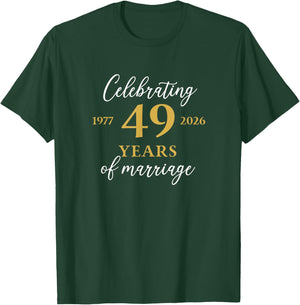 Funny 49 Years of Marriage 1977 49th Wedding Anniversary T-Shirt - T-Shirt | Forest