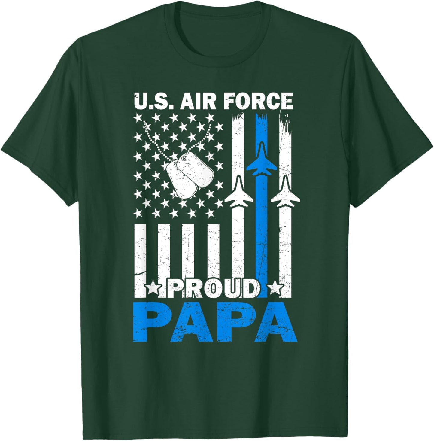 US Air Force USAF Veteran Proud Papa Family Matching T-Shirt - T-Shirt | Forest
