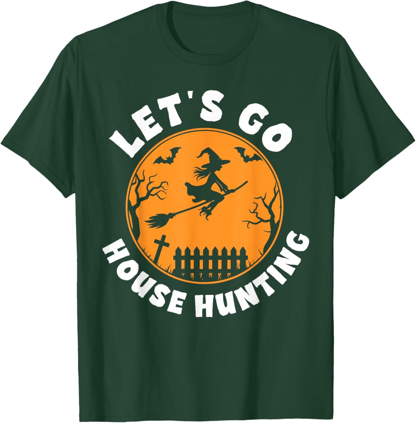 Retro Let's Go House Hunting Ghost Real Estate Halloween T-Shirt - T-Shirt | Forest