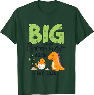 Kids Big Brother Again 2026 Dinosaur Third Pregnancy Announcement T-Shirt - T-Shirt | Forest