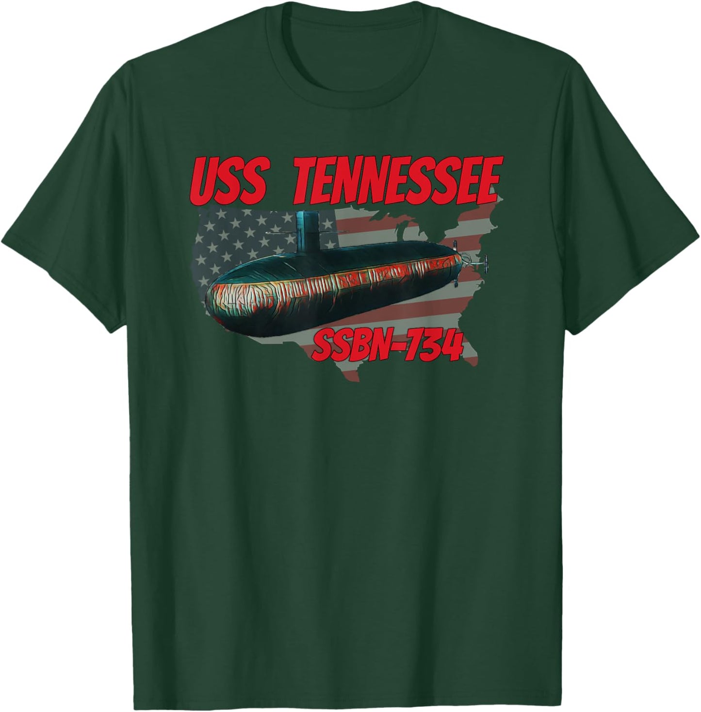 USS Tennessee SSBN-734 Submarine Veterans Day Father Grandpa T-Shirt - T-Shirt | Forest