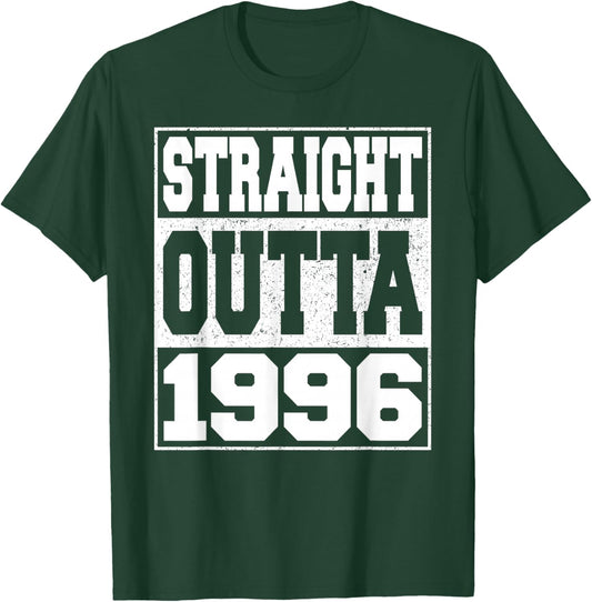 Straight Outta 1996 Vintage Year 1996 Men Women Birthday T-Shirt - T-Shirt | Forest
