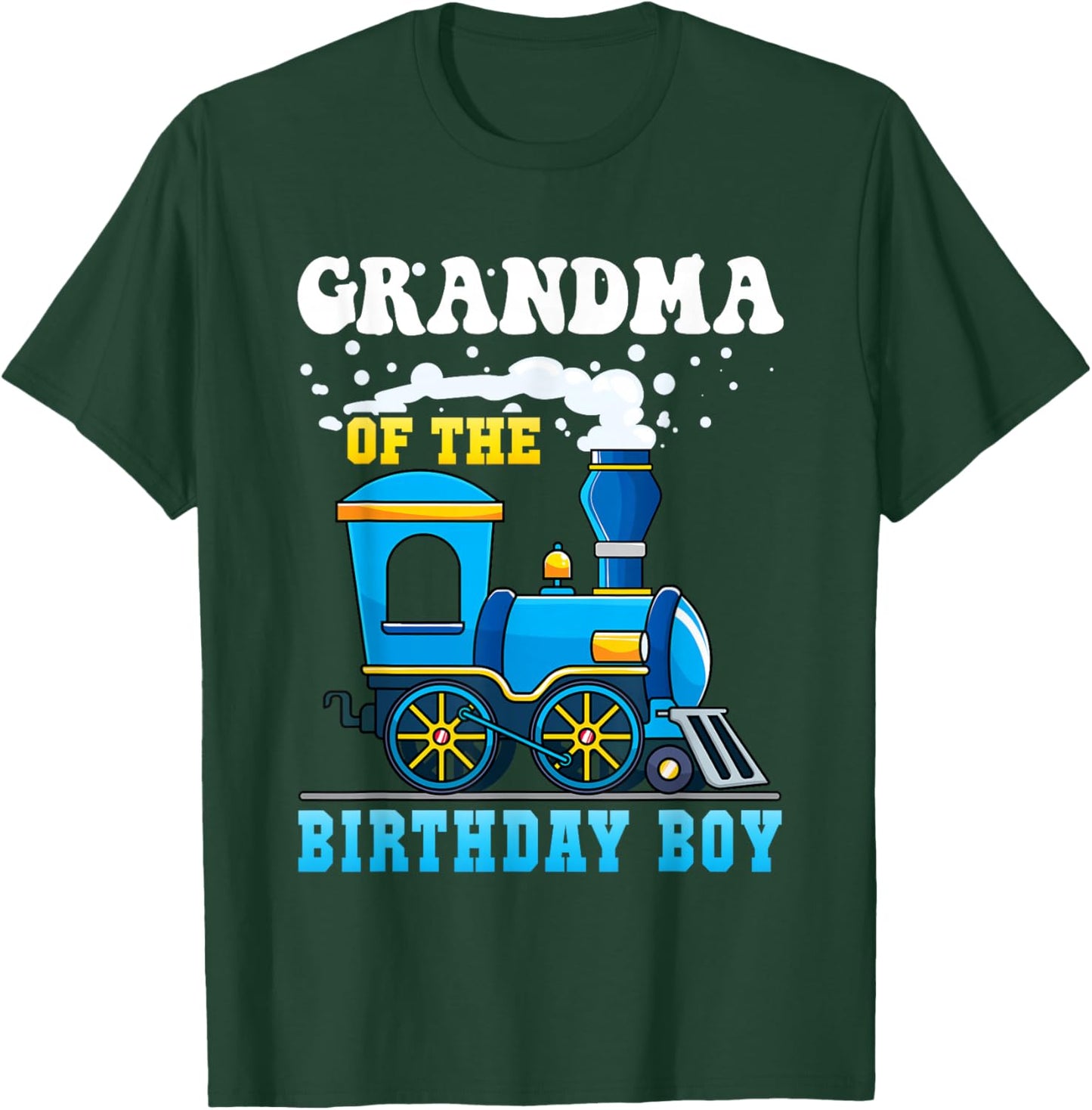 Grandma of the Birthday Boy Train Lover Family Matching T-Shirt - T-Shirt | Forest