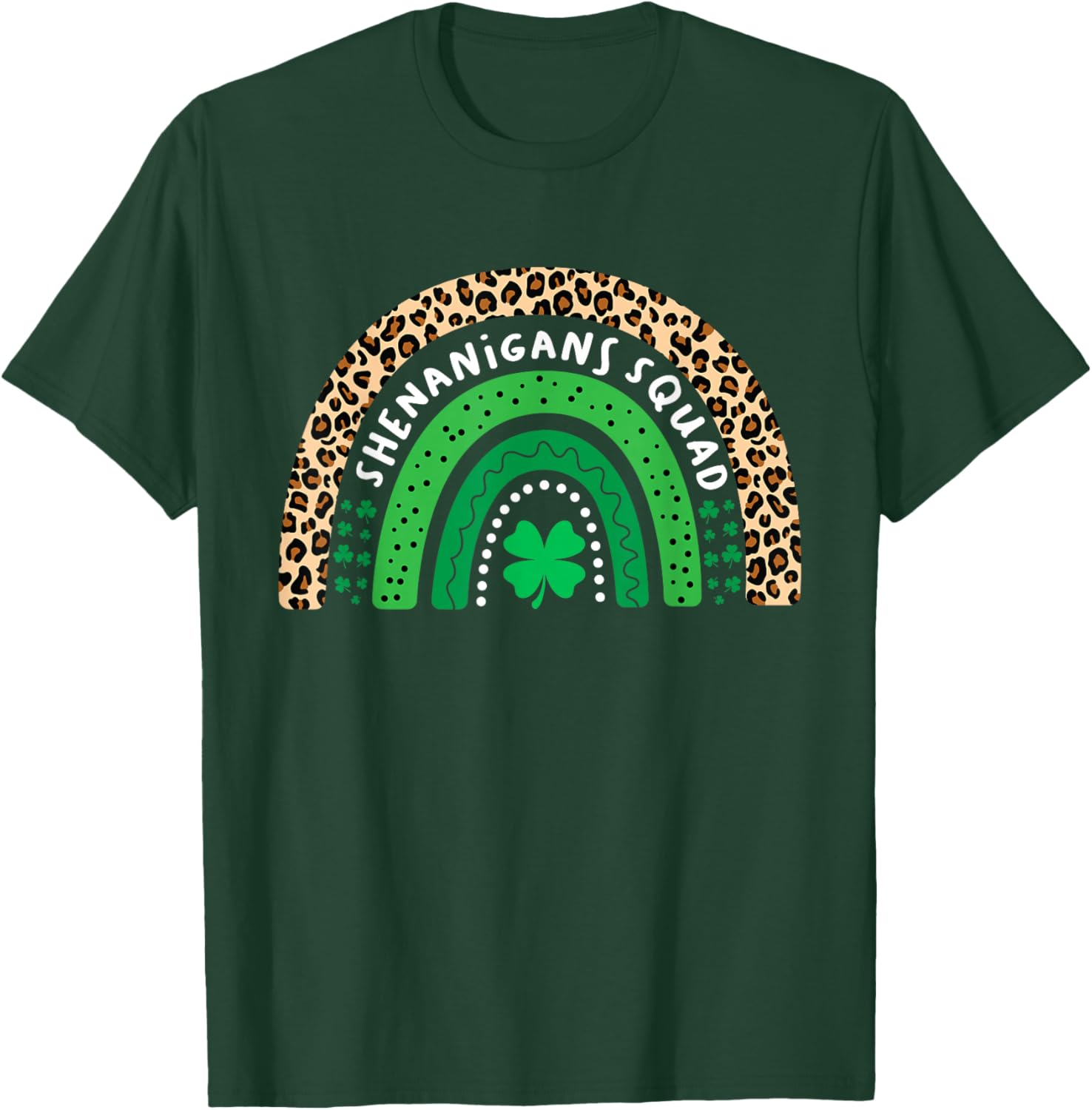 Funny Shenanigans Squad St Patricks Day Women Girls Rainbow T-Shirt - T-Shirt | Forest
