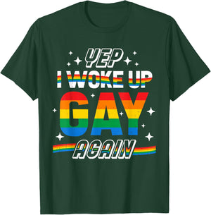 Funny LGBT Woke Up Gay Pride Rainbow Queer LGBTQ Month Men T-Shirt - T-Shirt | Forest