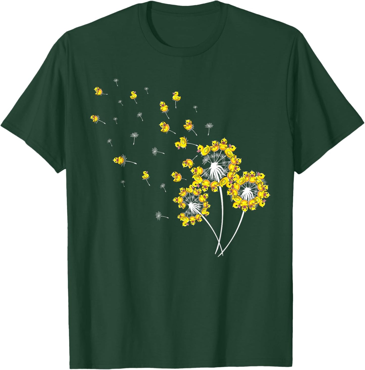 Rubber Duck Dandelions Cute Rubber Duckie Bath Toy Funny T-Shirt - T-Shirt | Forest