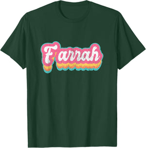 Farrah First Name Girl Vintage 70s 80s Personalized T-Shirt - T-Shirt | Forest