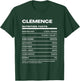Clemence Nutritive Value Funny Name T-Shirt - T-Shirt | Forest