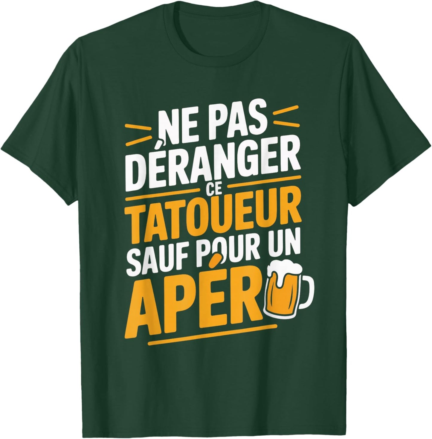 Aperitif Tattoo Man Funny Beer Gift T-Shirt - T-Shirt | Forest