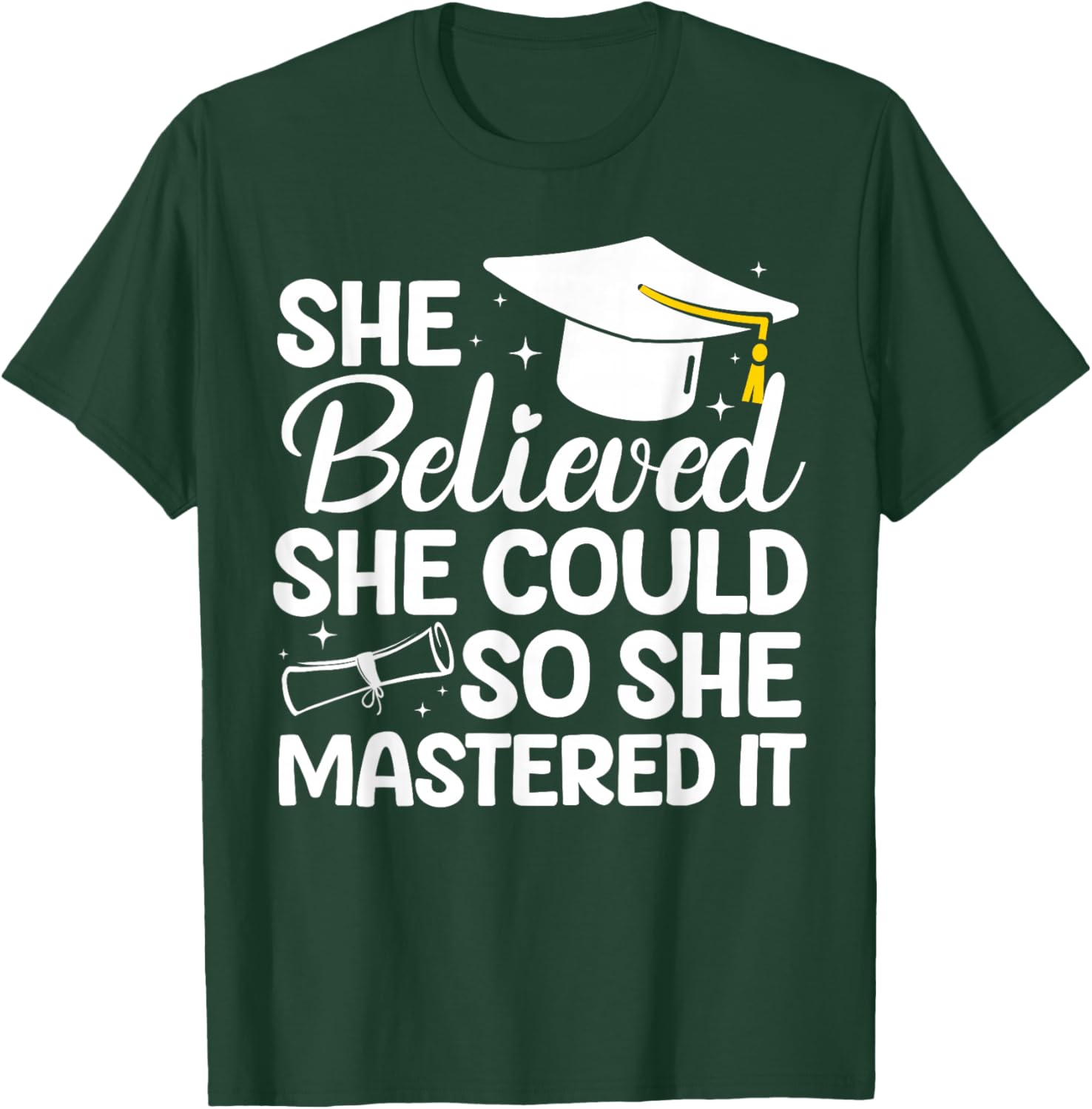 Masters Degree Graduation Art Girl Masters Degree T-Shirt - T-Shirt | Forest
