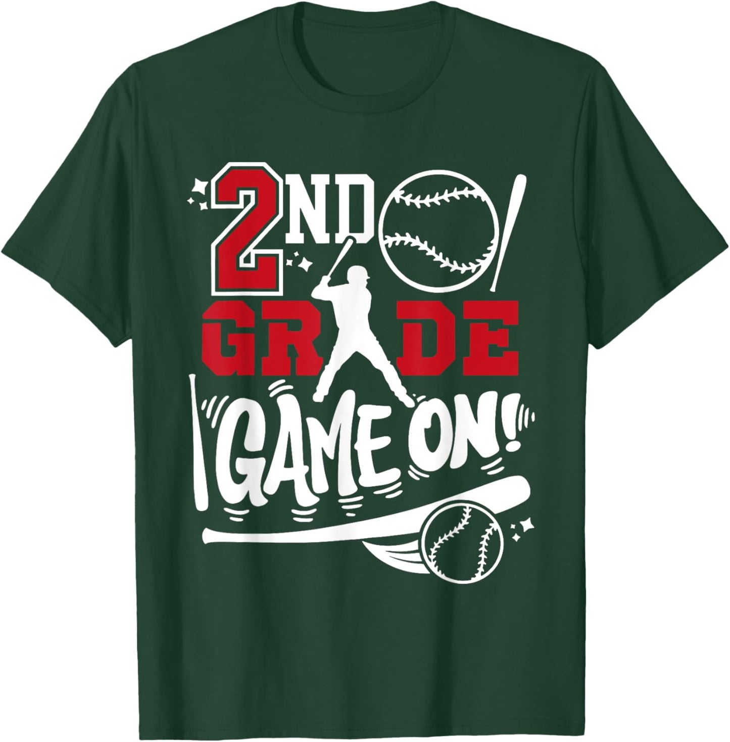 2nd Grade Game On First Day of School Baseball Second Grade T-Shirt - T-Shirt | Forest