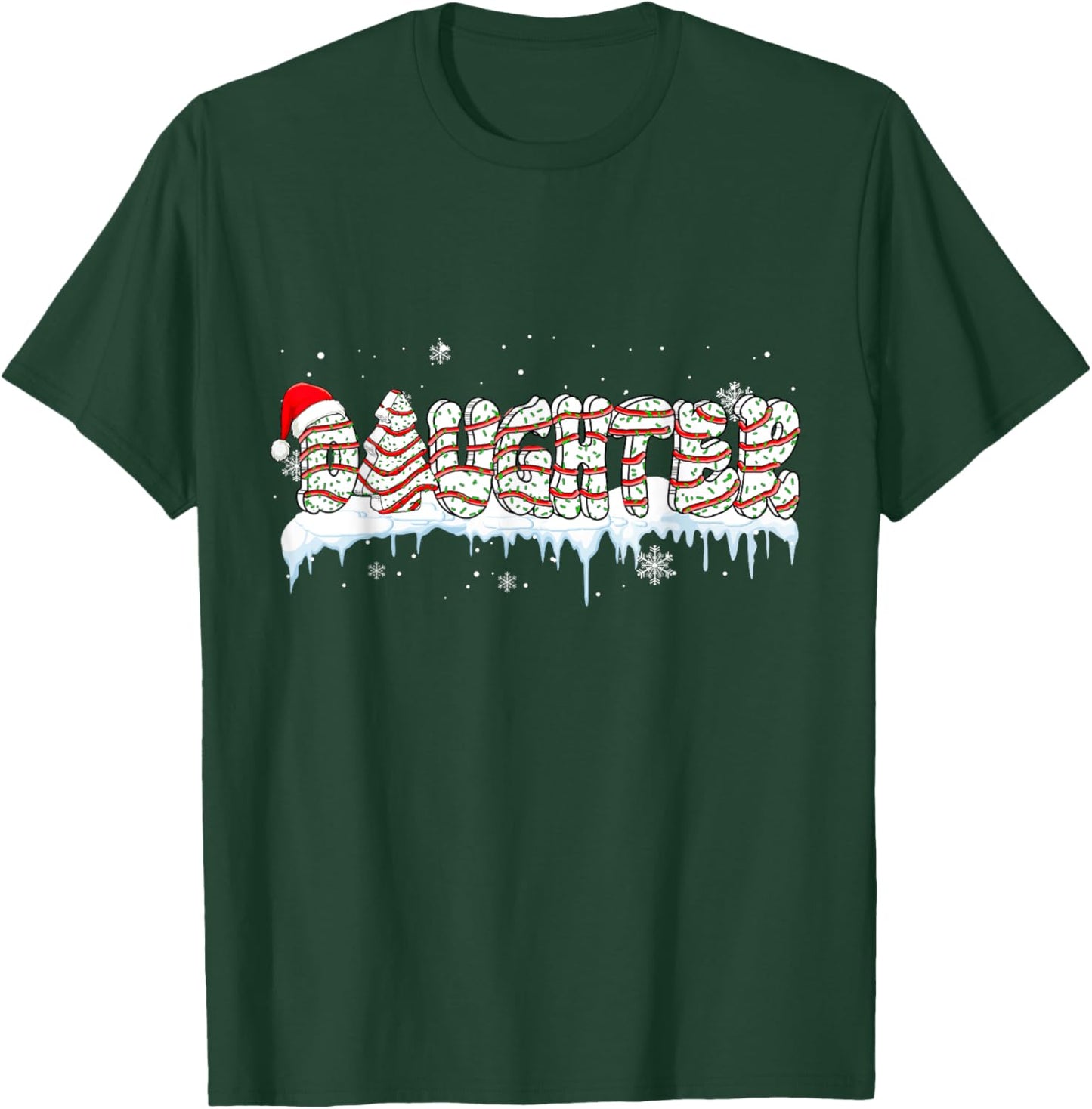 Daughter Christmas Tree Cake Baker Santa Family Group T-Shirt - T-Shirt | Forest