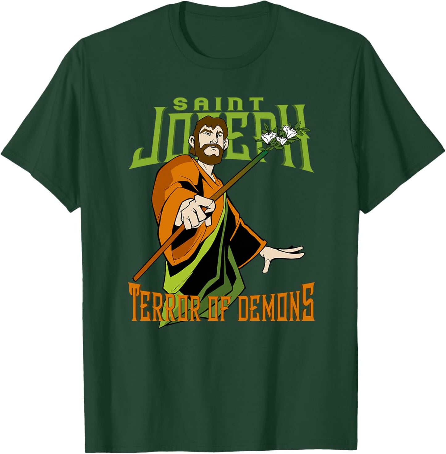 St Joseph Terreur des Démons Consecration 2021 Saint Catholique Haut de Gamme T-Shirt - T-Shirt | Forest