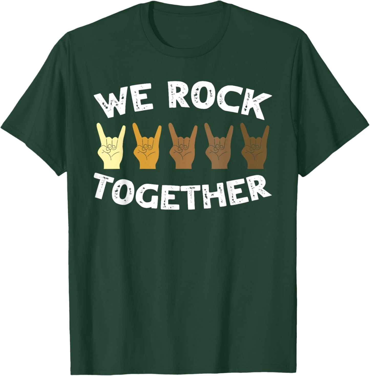 Funny We Rock Together Rocker Skeleton Hand T-Shirt - T-Shirt | Forest